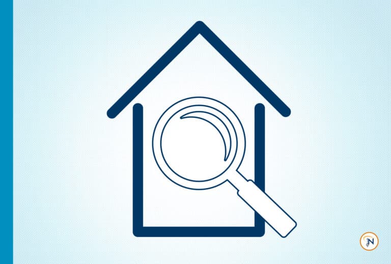 Graphic of a house viewed under a magnifying glass