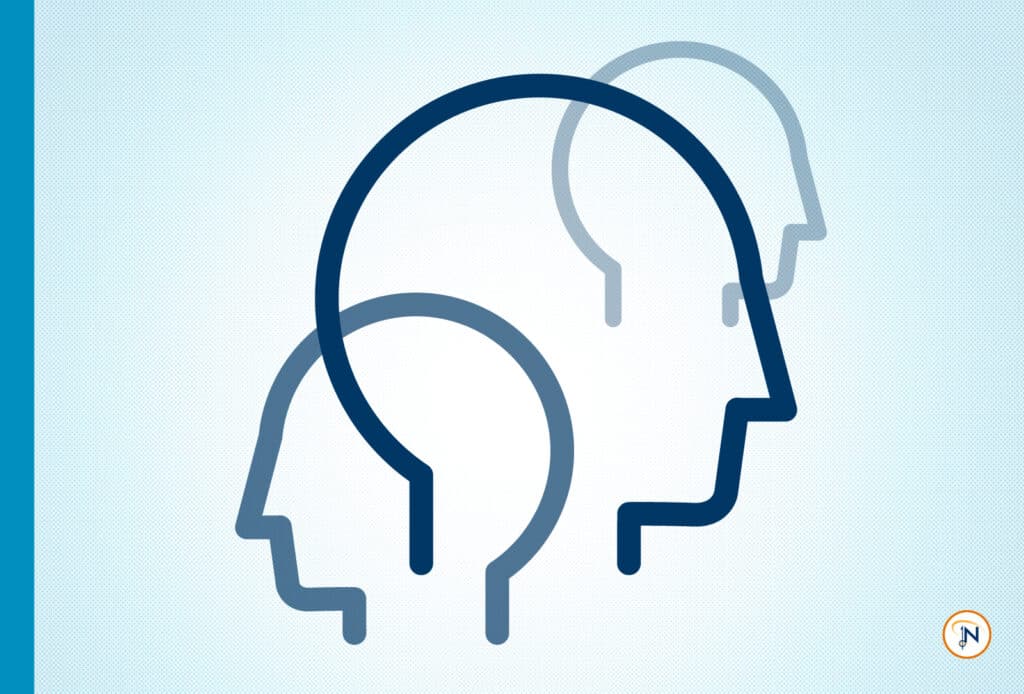 Graphic of three heads