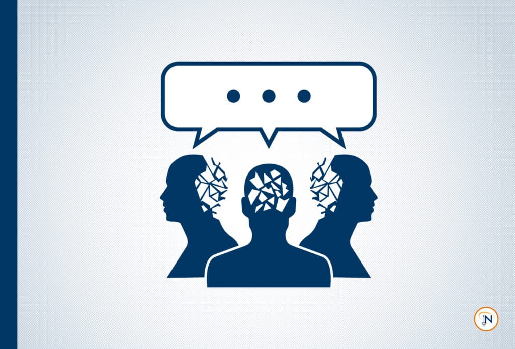 Graphic of three people sharing a thought bubble