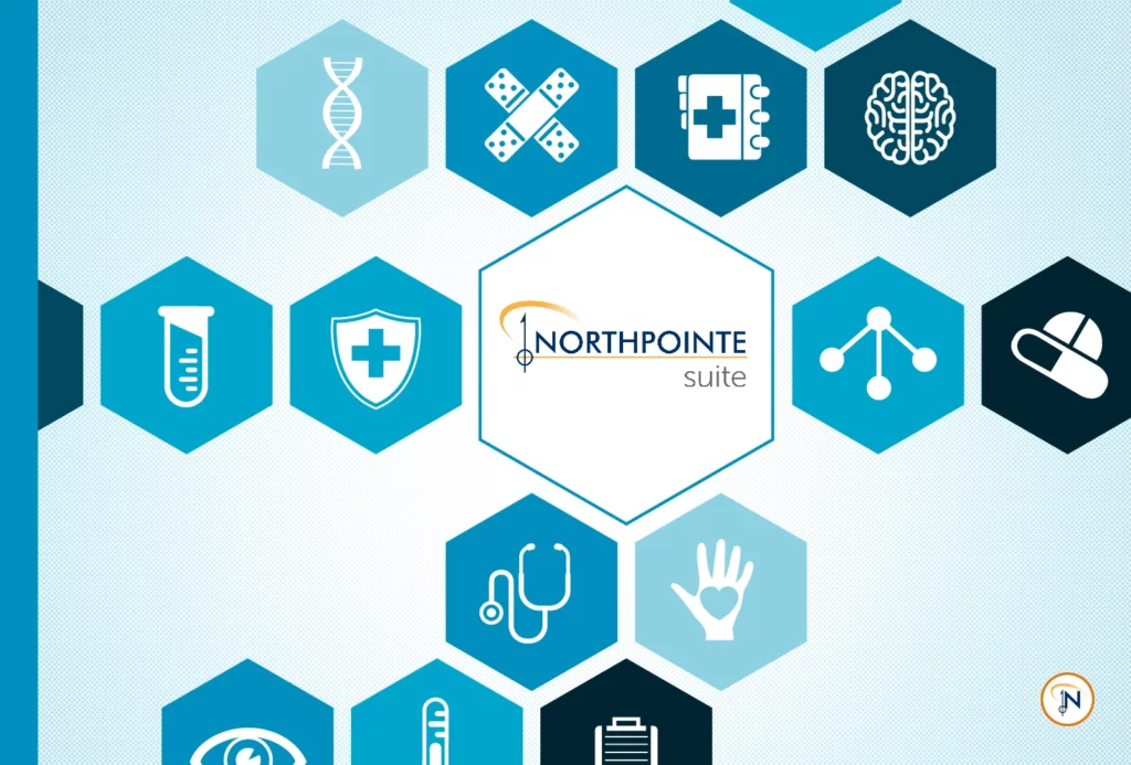 Northpointe Suite logo surrounded by various health icons