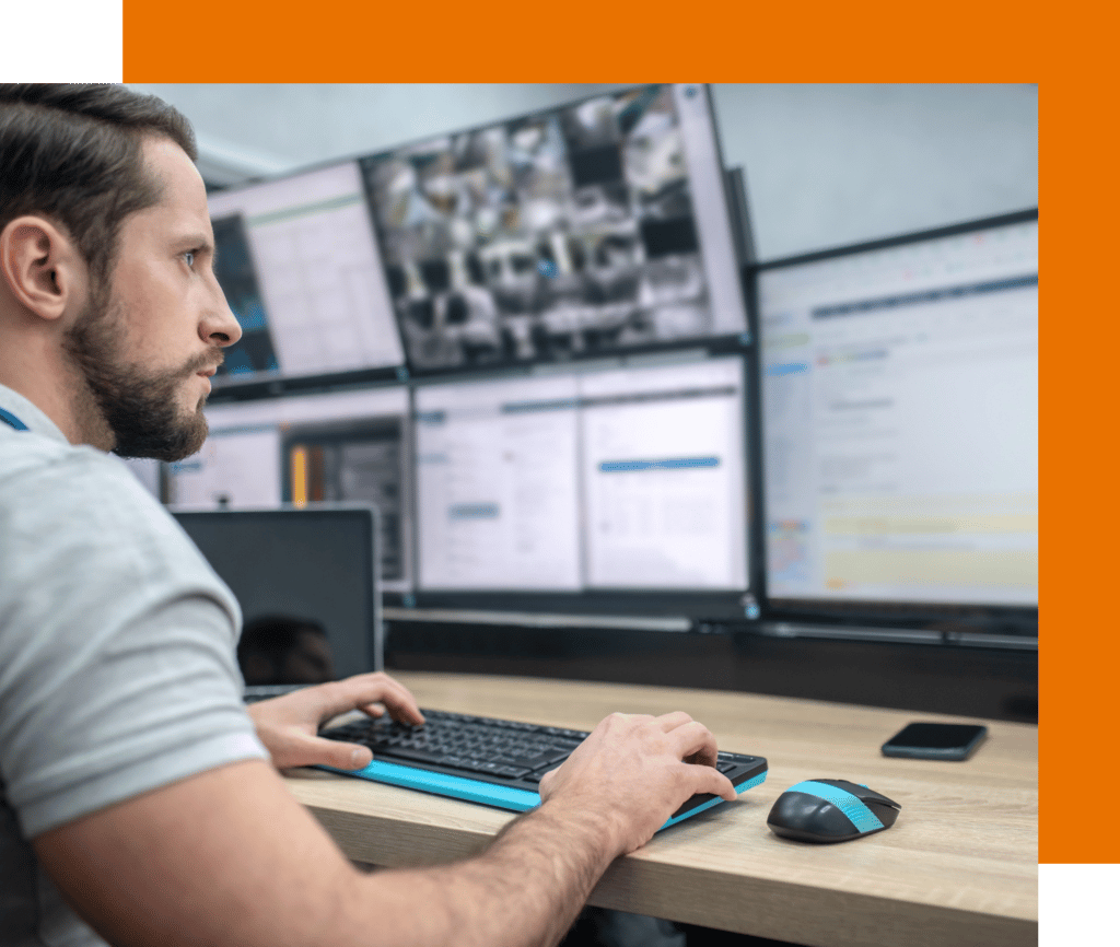 Employee Managing Multiple Data Feeds