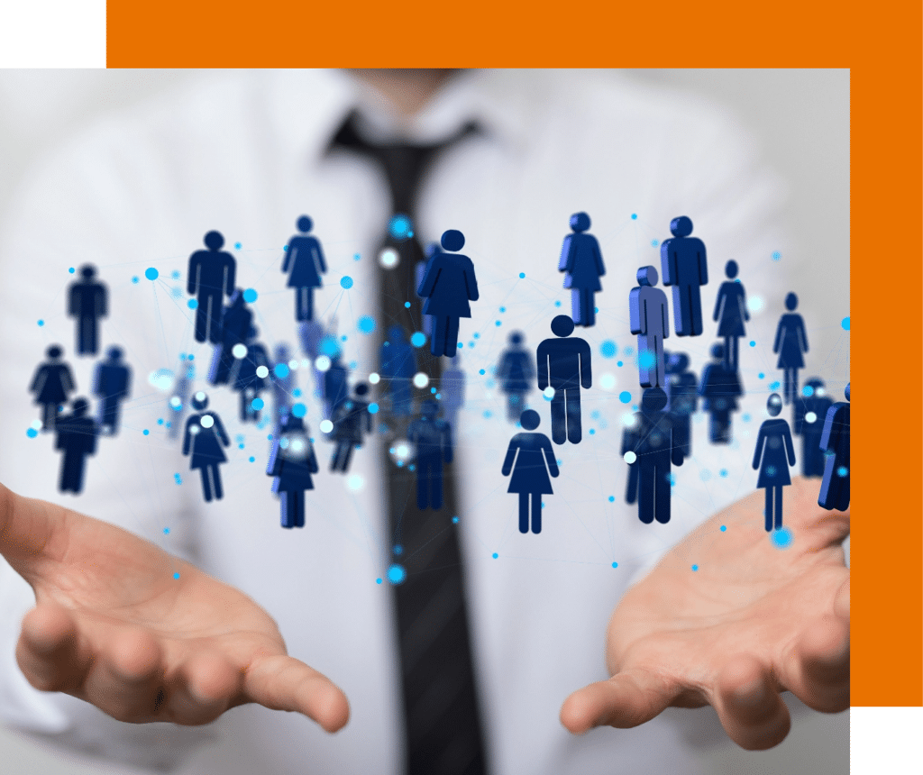 Hands Holding Digital People