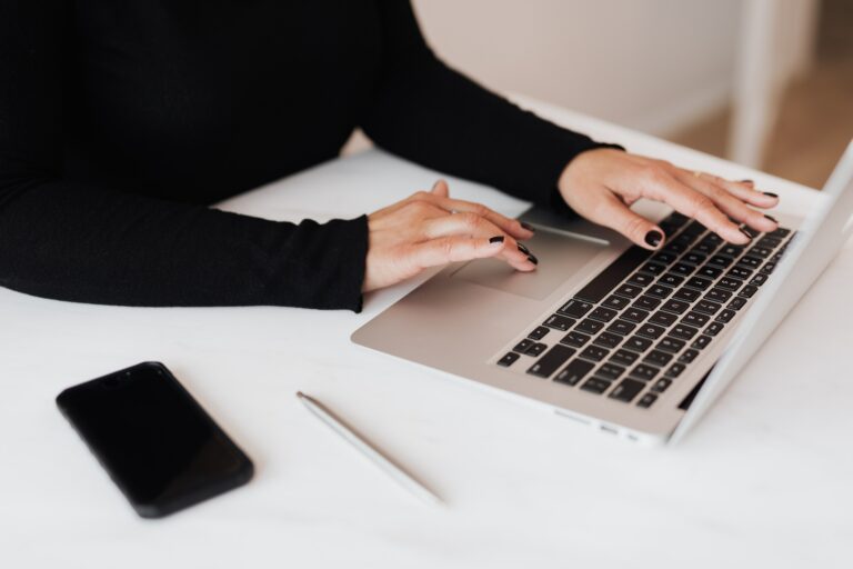 Woman on a laptop