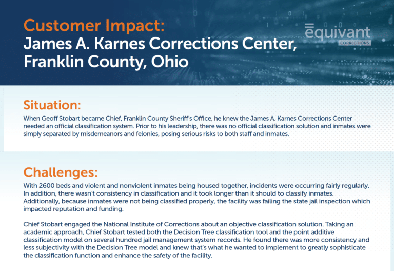Preview image of the Customer Impact PDF for James A. Karnes Corrections Center, Franklin County, Ohio